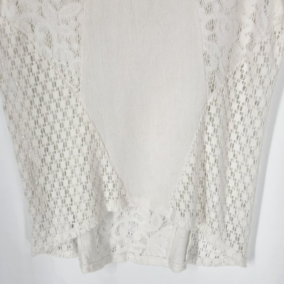 Generation Love Knit Lace Lightweight Crew Neck Sweater White XS / Small - Picture 11 of 12